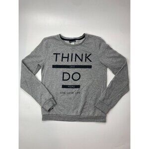 Joe Boxer Womens S Think Less Do More Gray Sweatshirt